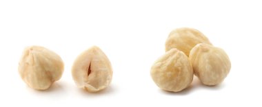 Fındıklar beyaz arkaplanda izole.