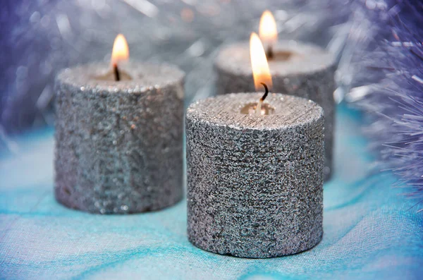 Decoraciones Navideñas Con Velas — Foto de Stock