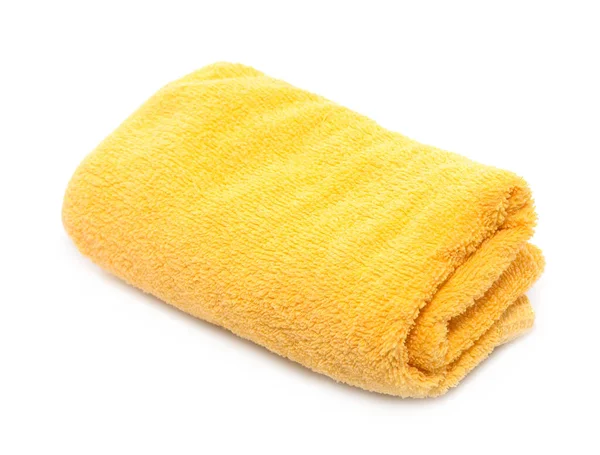 Asciugamano Giallo Sfondo Bianco — Foto Stock