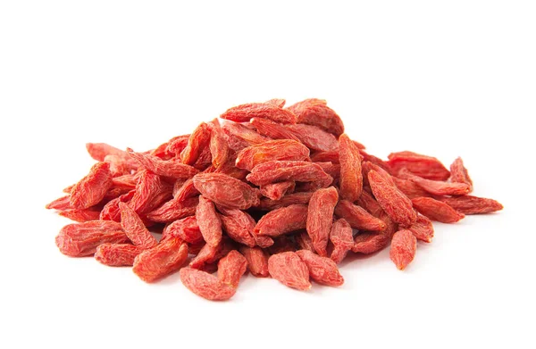 Bayas Goji Secas Sobre Fondo Blanco — Foto de Stock