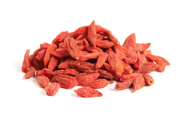 Bayas Goji Secas Sobre Fondo Blanco — Foto de Stock