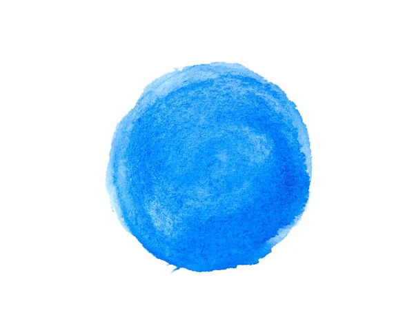 Blue Ink Paint Brush Circle Isolated White Background — Stock Photo, Image