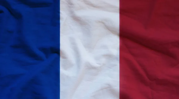 Bandera Francia Sobre Textura Satinada —  Fotos de Stock