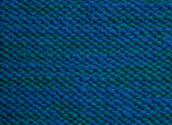 Texture Tissu Laine Tricoté Bleu — Photo