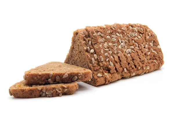 Pão Com Sementes Girassol Isolado Fundo Branco — Fotografia de Stock