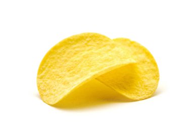 Patates cipsi izole edilmiş beyaz arkaplan.