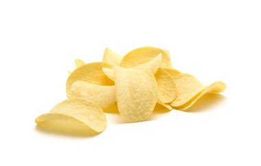 Patates cipsi izole edilmiş beyaz arkaplan.