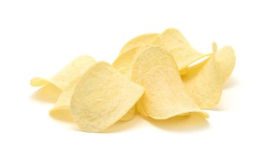 Patates cipsi izole edilmiş beyaz arkaplan.