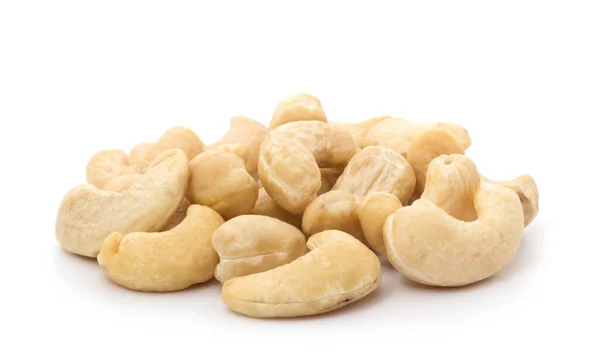 Cashewnötter Vit Bakgrund — Stockfoto