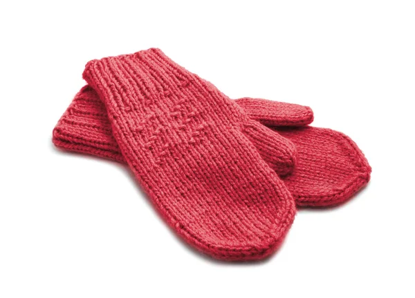 Red Mittens Isolated White Background — Stock Photo, Image