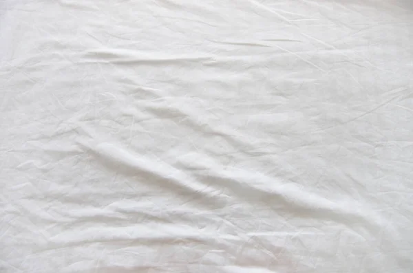 Top View Wrinkles Unmade Bed Sheet Waking Morning — Stock Photo, Image