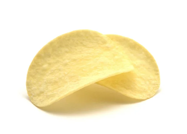 Aardappel Chips Geïsoleerde Witte Achtergrond — Stockfoto