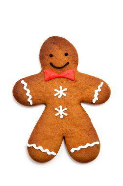 Zencefilli ekmek adam beyaz arka planda izole