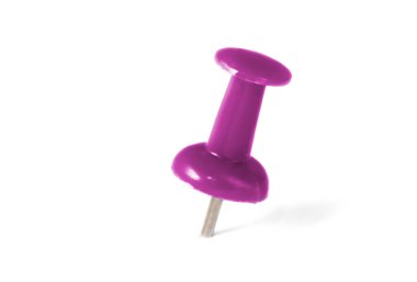 Beyaz arkaplanda izole edilmiş pembe bir raptiye