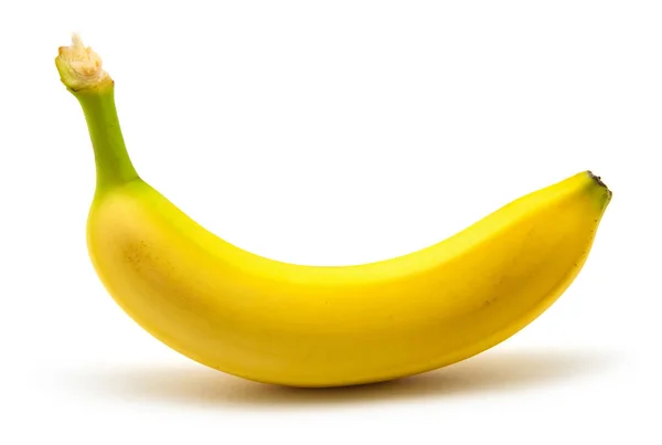 Один Банан Білому Тлі — стокове фото