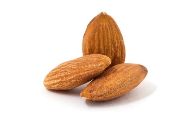 Group Almonds Isolated White — Stock Photo, Image