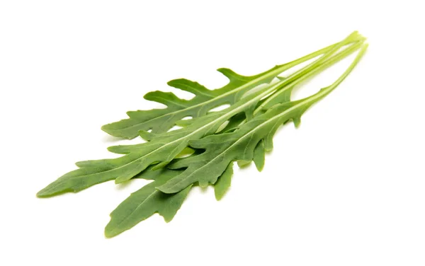 Groene Arugula Blad Geïsoleerd Wit — Stockfoto