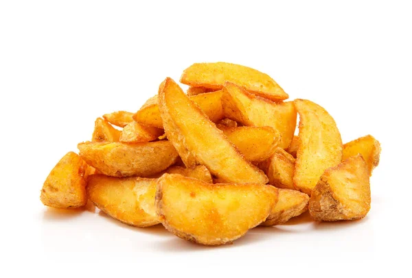 Bratkartoffelkeile Fast Food Isoliert Auf Weiß — Stockfoto