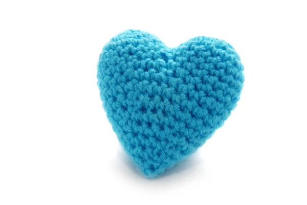 Corazón Azul Punto Aislado Sobre Fondo Blanco — Foto de Stock