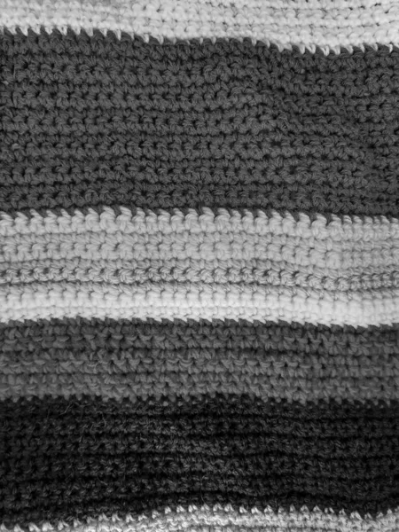 Black White Knitted Stripes Background — Stock Photo, Image