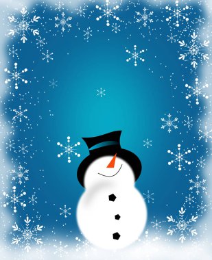 Kardan adamla Noel tebrik kartı.