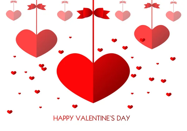 Valentýnské přání s červeným srdcem — Stock fotografie