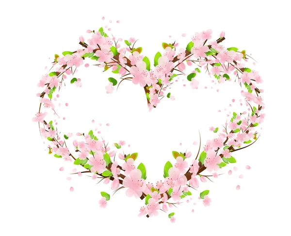 Blossom heart on white — Stock Photo, Image