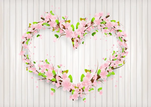 Blossom heart on light background — Stock Photo, Image