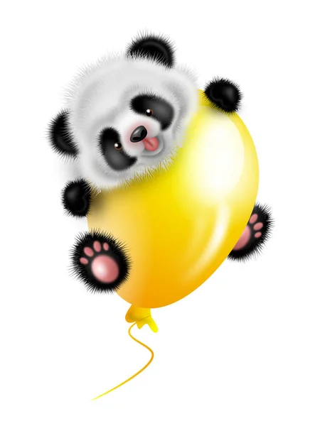 Panda bear med ballong — Stockfoto