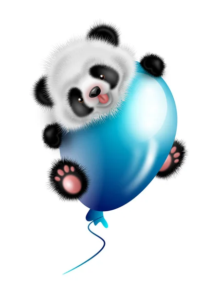 Oso Panda con globo —  Fotos de Stock