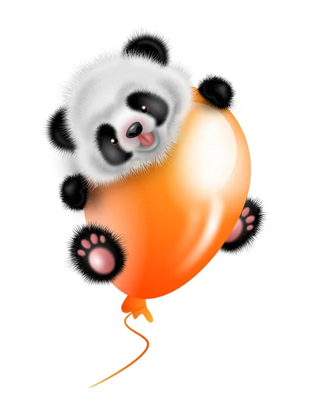 Pandabär mit Luftballon — Stockfoto