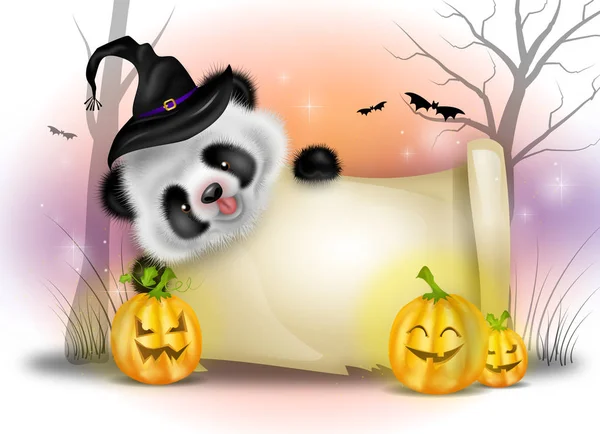 Oso panda de Halloween —  Fotos de Stock