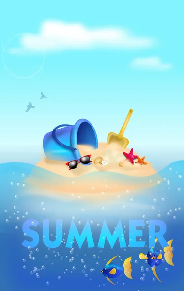 Summer illustration banner — Stock Photo, Image