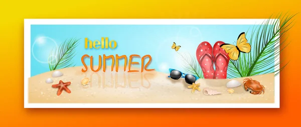 Summer banner "hello summer" — Stock Photo, Image