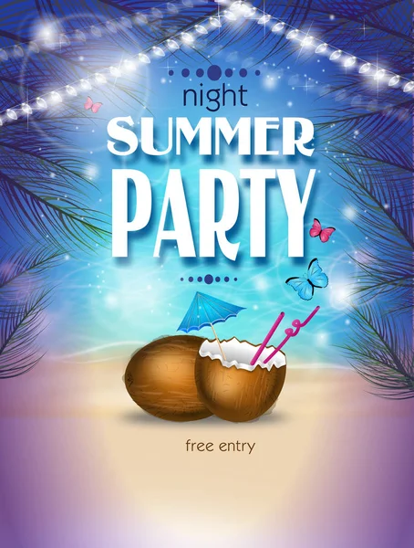 Noc summer party plakat — Zdjęcie stockowe