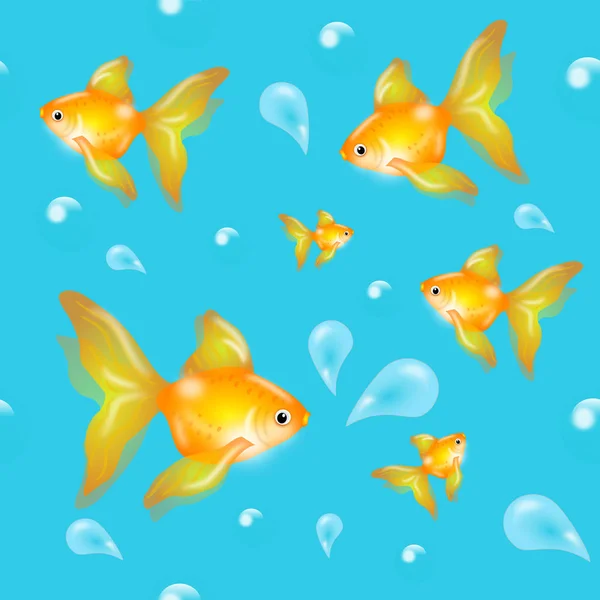 Naadloze patroon met goldenfish — Stockfoto