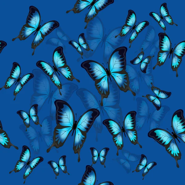 Patrón sin costuras mariposas azules — Foto de Stock