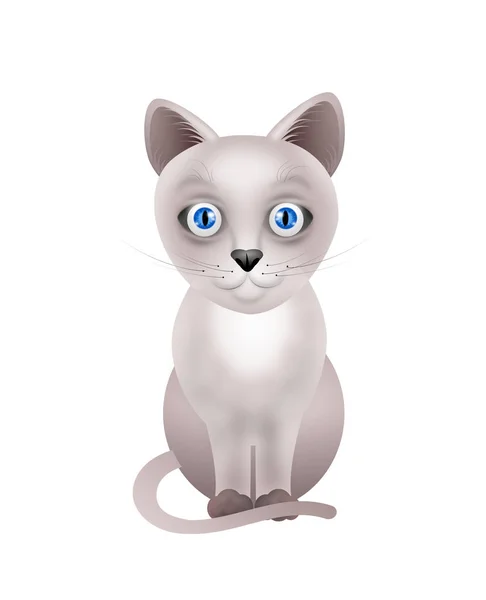 Světle šedá kočka ilustrace — Stock fotografie