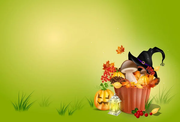 Herbst Hintergrund mit Dekoration — Stockfoto