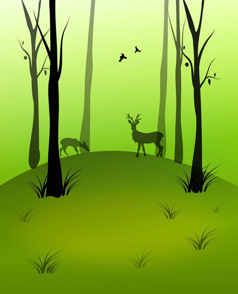 Jelen v lese — Stock fotografie