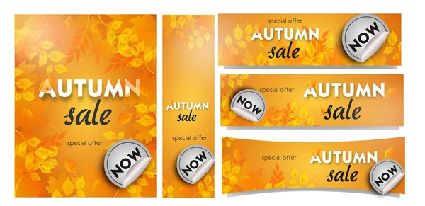 Set van herfst verkoop banners — Stockfoto