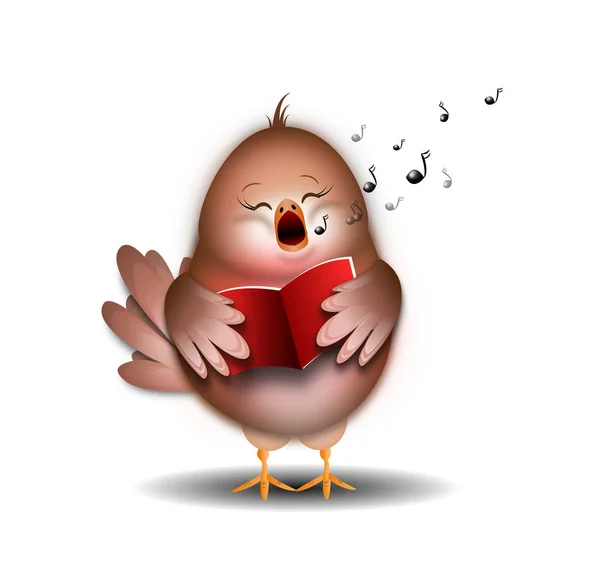 Zpívající ptáček ilustrace — Stock fotografie