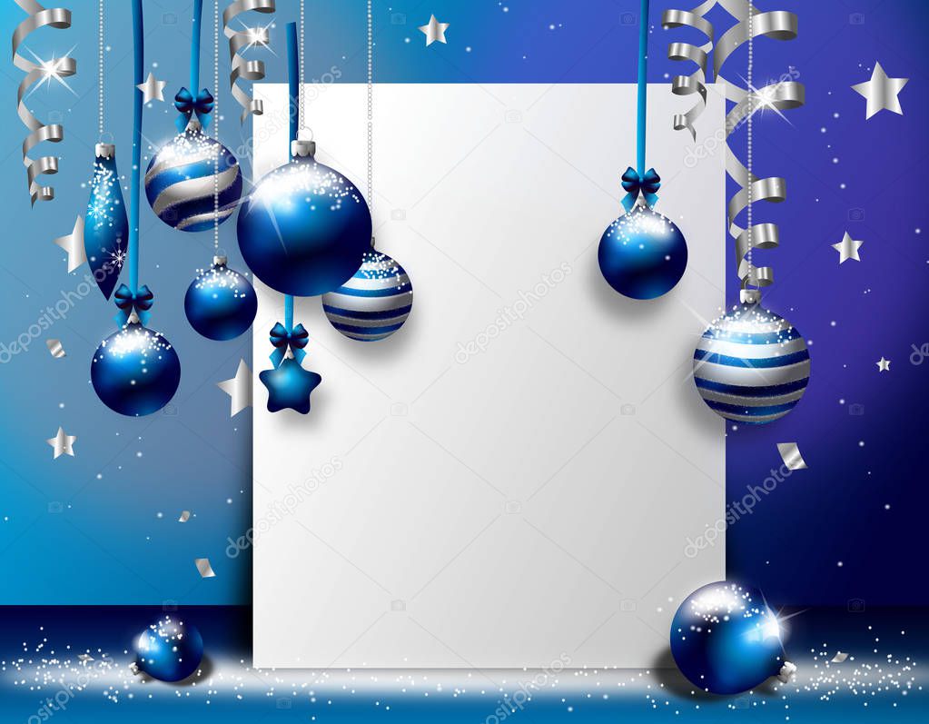 Christmas background with christmas balls