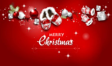 Noel dekorasyonu ile yılbaşı tebrik kartı