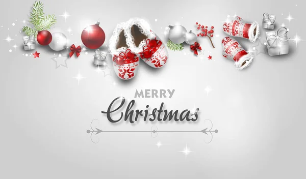 Boże Narodzenie kartkę z życzeniami z świątecznych dekoracji — Zdjęcie stockowe