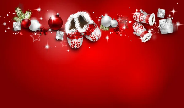 Kerstmis achtergrond met decoratie van Kerstmis — Stockfoto