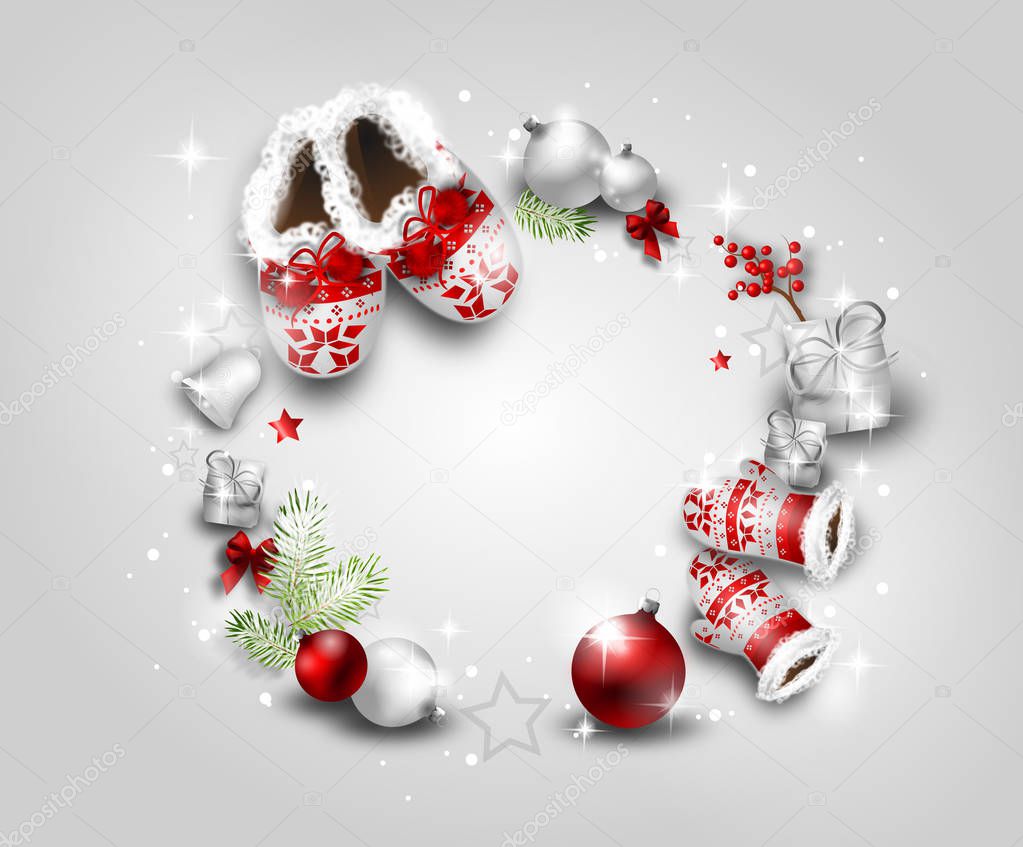 Christmas background with christmas decoration