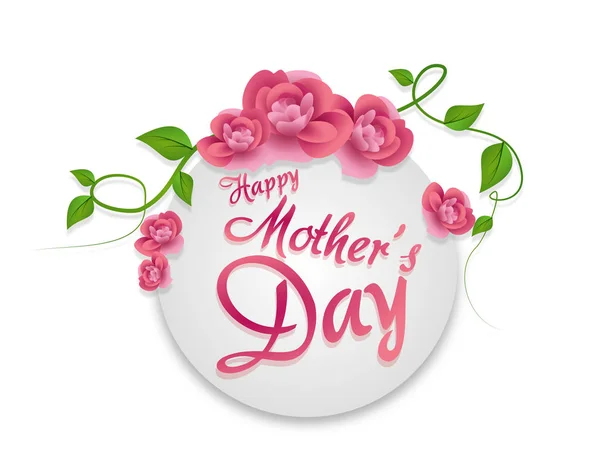 Glad mors dag gratulationskort med rosa blommor — Stockfoto