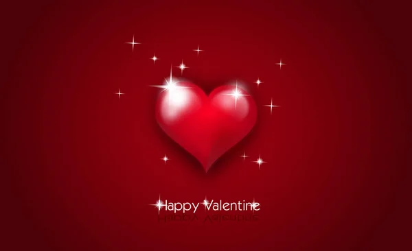 Tło valentine's z czerwonym sercem — Zdjęcie stockowe