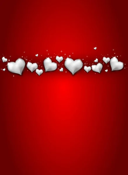 Fundo de Valentim com corações brancos — Fotografia de Stock